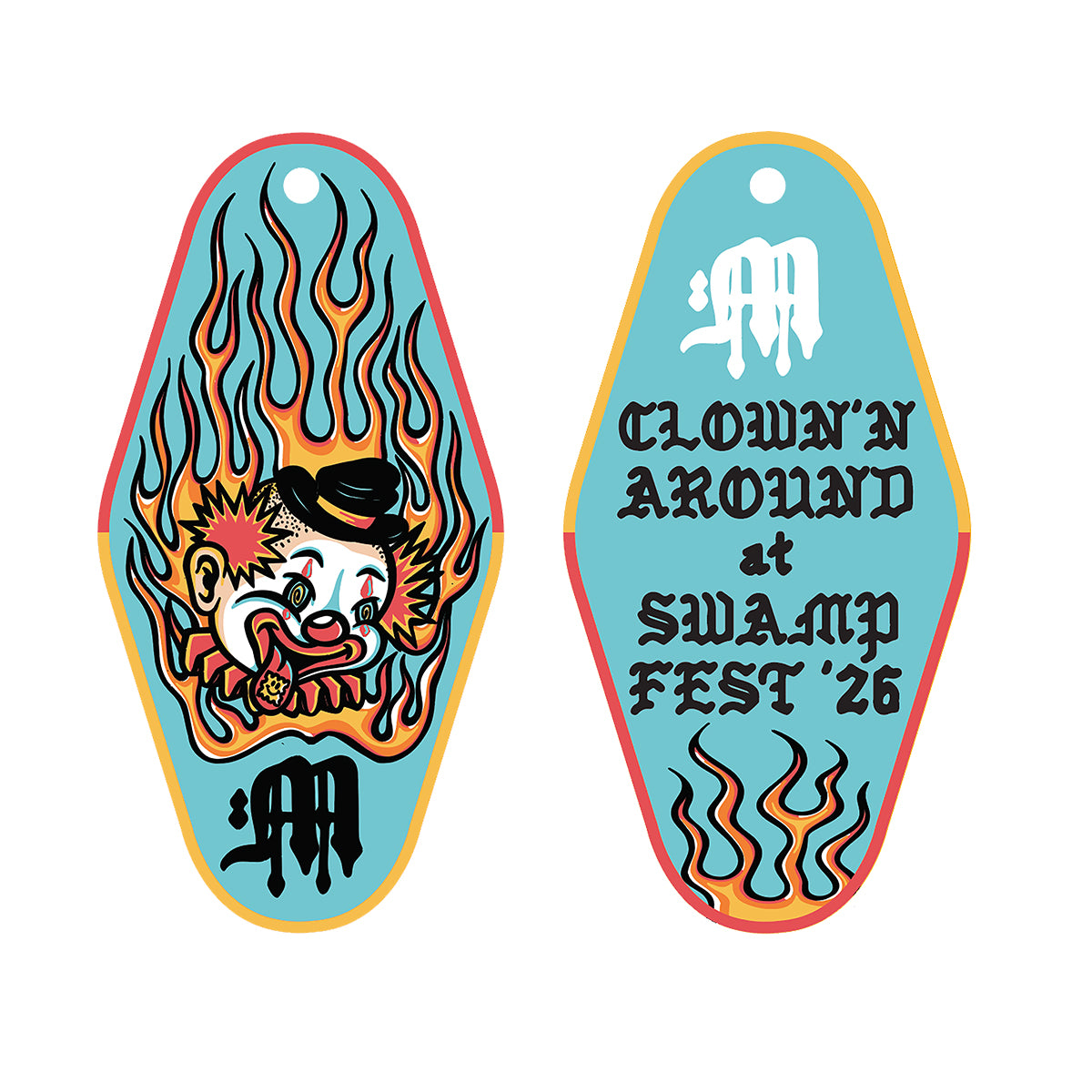 Clown'n Around Embroidered Keychain